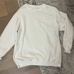 Aerie White Crewneck with Pocket | XS